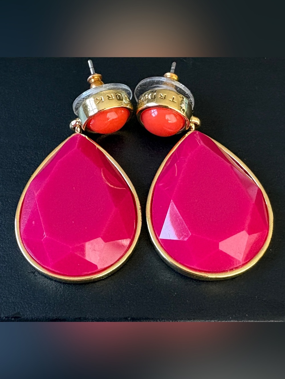 Trina Turk Pink & Orange Statement Drop Earrings